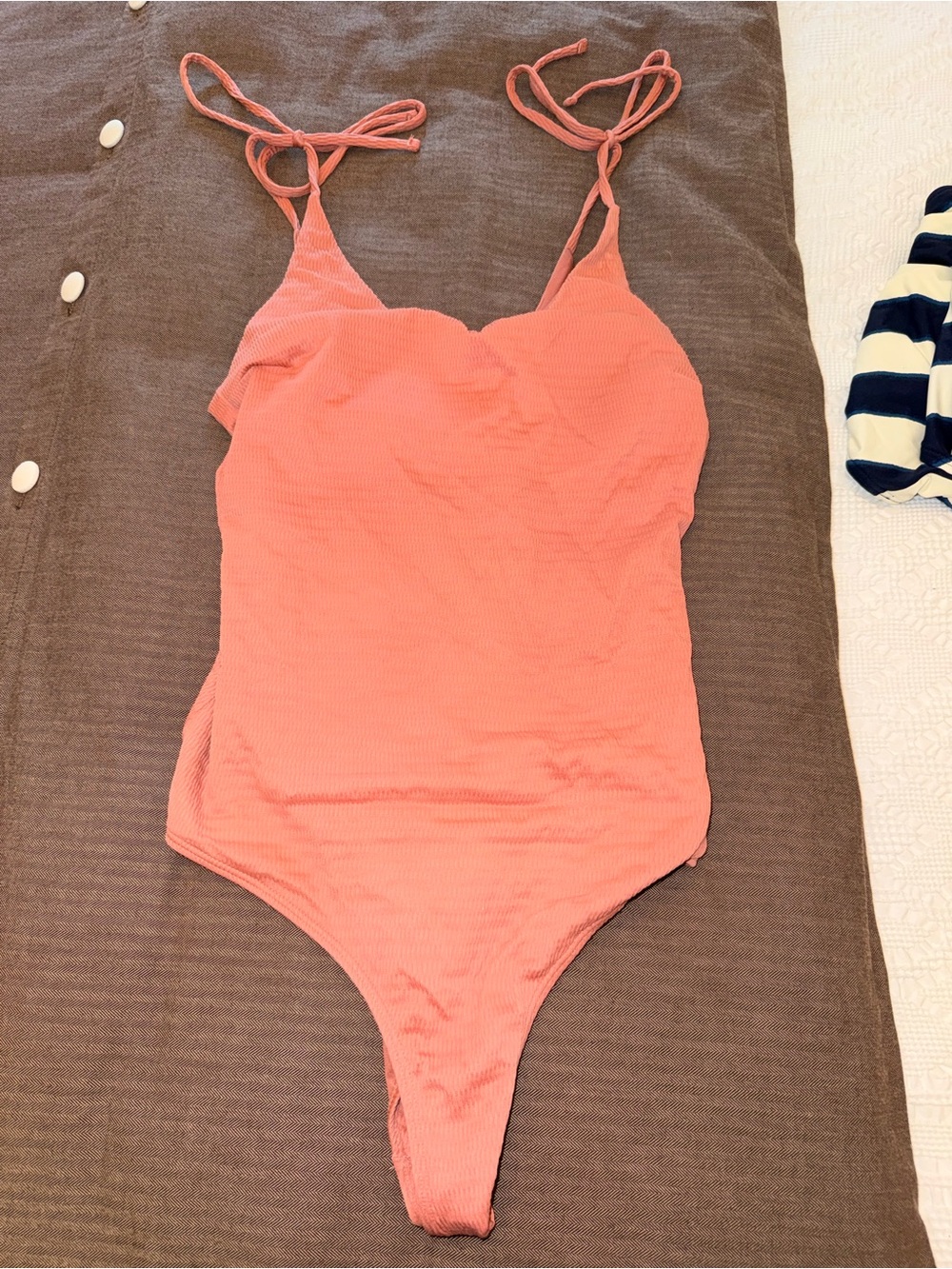 Albion Coral Tie-Strap One-Piece Swimsuit